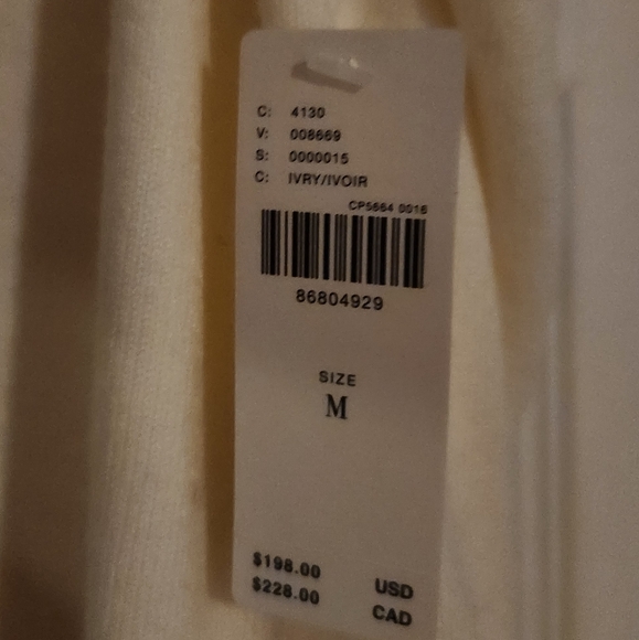 Anthropologie Pleated Twofer Sweater Midi Dress, Cream/Champagne, Size US M - Picture 10 of 11